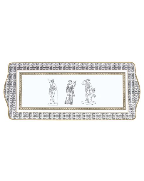 Plato para servir de porcelana blanca paladio, 35 x 15 x 2,5 cm