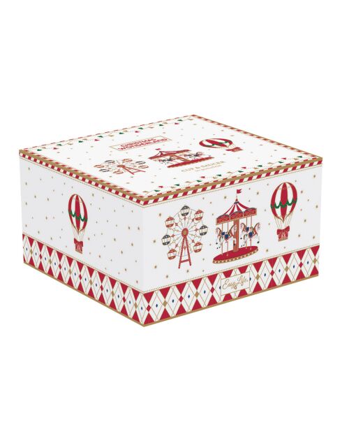 Tazza da tè con piattino in porcellana Christmas Wonderland multicolore - 200ml