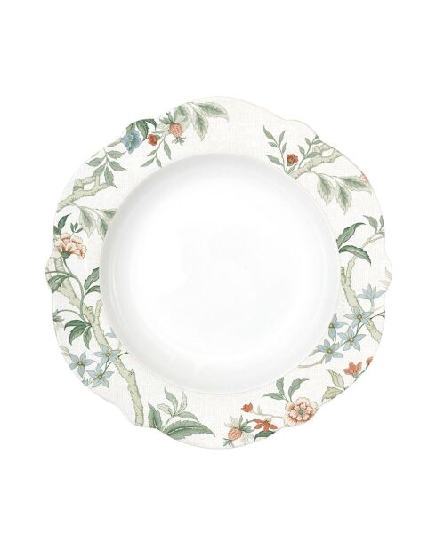 Juego de 6 platos de sopa de porcelana Zen Garden Green multicolores, 23 x 23 x 3,5 cm