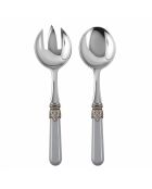 Lot de 2 services à salade en acier inoxydable Classic gris - 25 x 5 x 4 cm