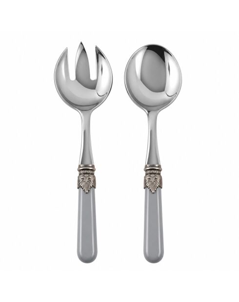 Lot de 2 services à salade en acier inoxydable Classic gris - 25 x 5 x 4 cm