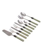 Klassisches Besteckset aus Edelstahl salbeigrün - 75-teilig
