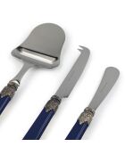 Set clásico de 3 quesos azules de acero inoxidable, 26 x 5,8 x 7 cm