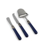 Set clásico de 3 quesos azules de acero inoxidable, 26 x 5,8 x 7 cm