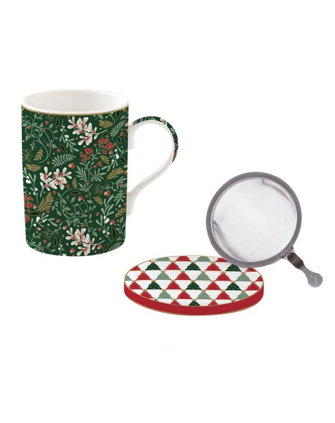 Taza de porcelana de alta calidad Fancy Christmas multicolor - 350 ml
