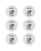 Set di 6 piatti piani in ceramica multicolore Natale Incantato - 27 x 27 x 3 cm