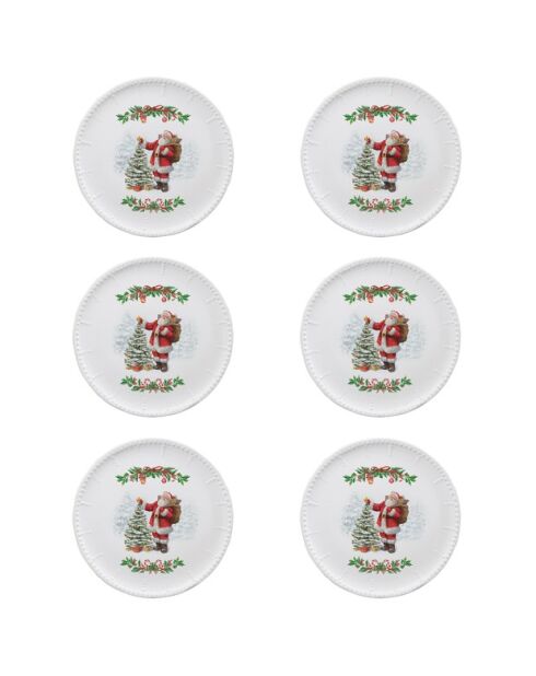 Juego de 6 platos llanos de cerámica Natale Incantato multicolores, 27 x 27 x 3 cm