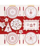 Meerkleurige Christmas Wonderland porseleinen taartschaal met 2 niveaus - 27 x 27 x 4 cm