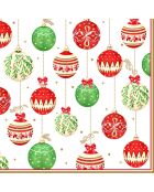 Set de 20 servilletas de papel multicolores para Nochebuena, 33 x 33 x 8 cm