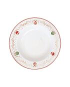 Juego de 6 platos de sopa de porcelana multicolor para Nochebuena, 21,5 x 21,5 x 3,5 cm