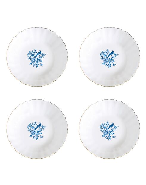 Set di 4 piatti in porcellana Paradise Garden multicolore - 20 x 20 x 5 cm