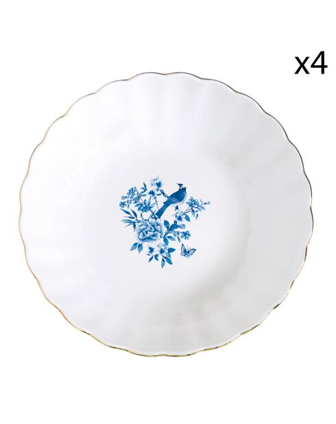 Set di 4 piatti in porcellana Paradise Garden multicolore - 20 x 20 x 5 cm