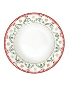 Set mit 6 mehrfarbigen Suppentellern aus Christmas Folk aus Porzellan — 21,5 x 21,5 x 3,5 cm