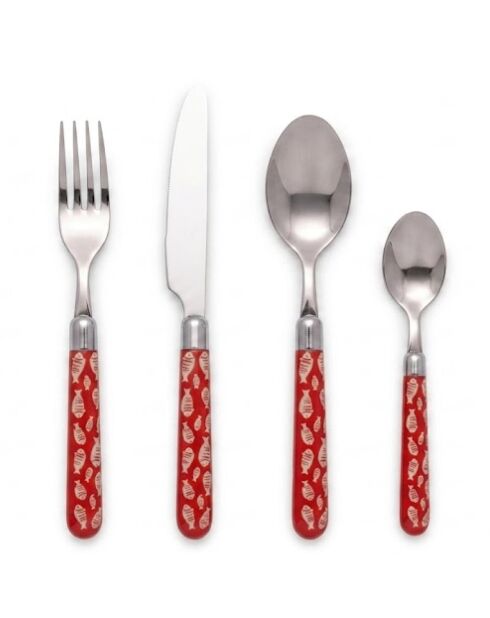 Set posate Ariel coral in acciaio inossidabile - 24 pezzi