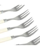 Set van 6 Peter Ivory roestvrijstalen dessertvorken - 16,5 x 4,5 x 5 cm