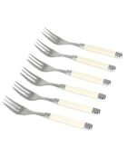 Set van 6 Peter Ivory roestvrijstalen dessertvorken - 16,5 x 4,5 x 5 cm
