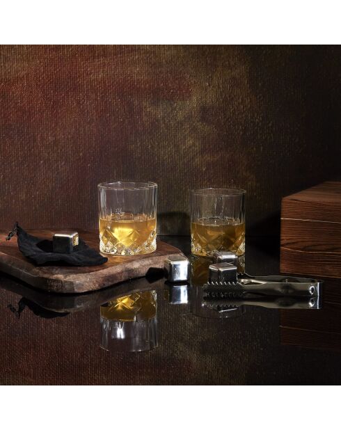 Scatola da whisky Gentleman marrone da 10 pezzi - 21,2 x 8,9 x 17,8 cm