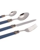 Klassisches Besteckset aus Edelstahl Pfauenblau - 24-teilig