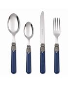 Klassisches Besteckset aus Edelstahl Pfauenblau - 24-teilig