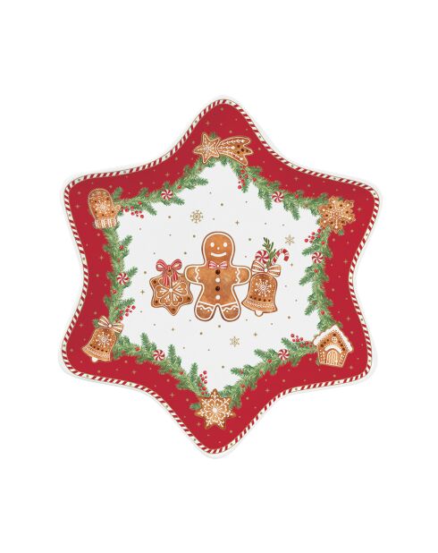 Plato para servir de porcelana multicolor Fancy Gingerbread, 22,5 x 22,5 x 1 cm