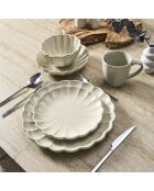 Lot de 6 assiettes Calista écrues - D. 20 cm