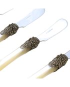 Syrah Ivory Butterstreuer aus Edelstahl, 16,5 x 4,5 x 5 cm, 6er-Set