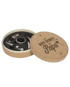 Coffret à vin 4 pièces papa liège beige - 14.7 x 4 x 14.7 cm
