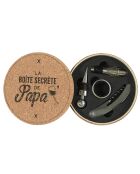 Coffret à vin 4 pièces papa liège beige - 14.7 x 4 x 14.7 cm