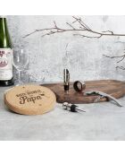 Coffret à vin 4 pièces papa liège beige - 14.7 x 4 x 14.7 cm