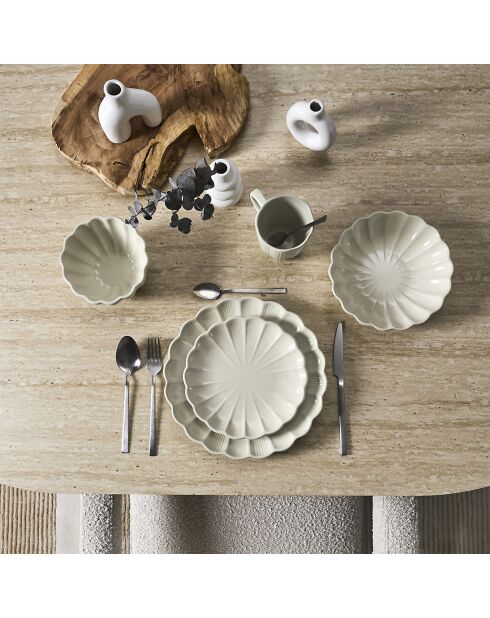 Set de 6 platos de sopa Calista en color crudo - D. 20 cm