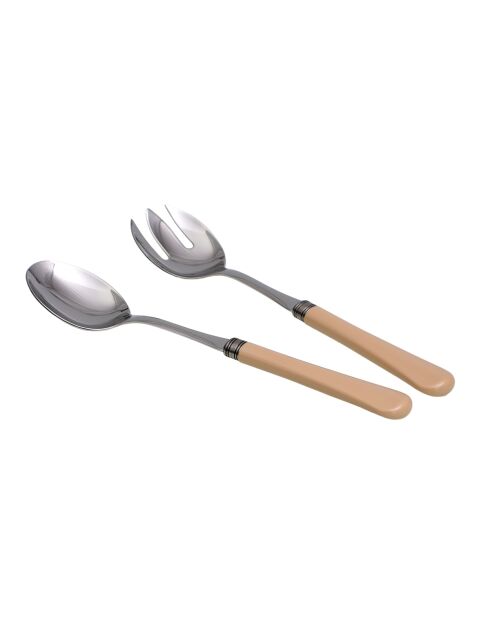 Set de 2 utensilios para ensaladas Giulietta 1.5 de acero inoxidable beige, 25 x 5 x 4 cm