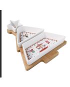 Christmas Wonderland meerkleurige aperitiefset met 3 schalen en porseleinen dienblad - 21 x 25 x 5,5 cm