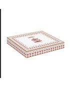 Christmas Wonderland meerkleurige aperitiefset met 3 schalen en porseleinen dienblad - 21 x 25 x 5,5 cm