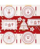 Christmas Wonderland meerkleurige aperitiefset met 3 schalen en porseleinen dienblad - 21 x 25 x 5,5 cm