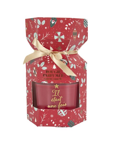Vela aromática roja Cracker Noël tradi, 9,5 x 16,5 x 8,2 cm