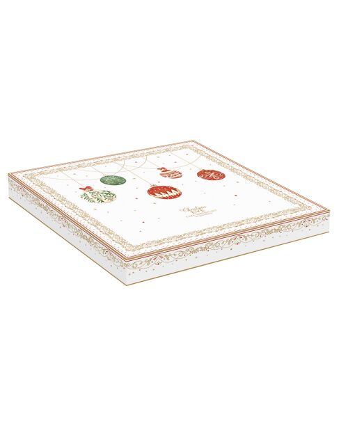 Juego de 2 platos multicolores de porcelana para tartas de Nochebuena, 32 x 32 x 0,04 cm