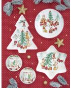 Christmas Gang porseleinen ontbijtkop en schotel veelkleurig - 400ml