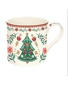 Mug en porcelaine avec soucoupe Christmas Folk multicolore - 300 ml