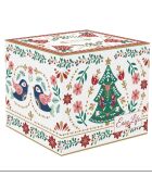 Mug en porcelaine avec soucoupe Christmas Folk multicolore - 300 ml