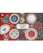 Mug en porcelaine avec soucoupe Christmas Folk multicolore - 300 ml