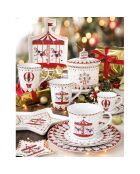 Lot de 2 tasses à café en porcelaine avec soucoupe Christmas Wonderland multicolores - 13 x 13 x 9 cm
