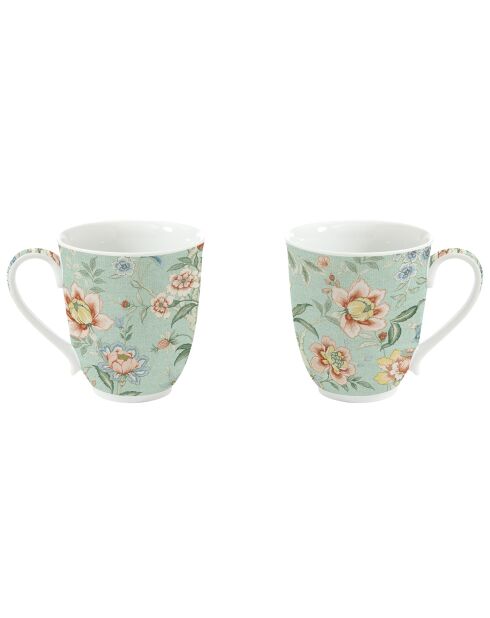 Set de 2 tazas de porcelana verde Zen Garden multicolor - 300 ml