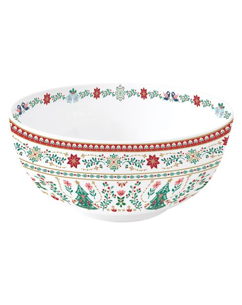 Juego de 2 cuencos de porcelana Christmas Folk multicolores, 23 x 23 x 11 cm
