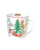 Set mit 2 mehrfarbigen Christmas Gang Porzellantassen — 350 ml