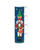 Set aus 4 stapelbaren Porzellantassen „Christmas Tambourine“ Christmas Friends mehrfarbig - 275 ml