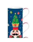 Set aus 4 stapelbaren Porzellantassen „Christmas Tambourine“ Christmas Friends mehrfarbig - 275 ml