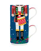 Set aus 4 stapelbaren Porzellantassen „Christmas Tambourine“ Christmas Friends mehrfarbig - 275 ml