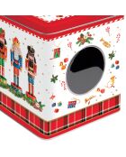 Caja metálica con ventana Cascanueces vintage multicolor - 13 x 13 x 14,5 cm