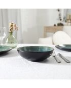 Lot de 6 assiettes à soupe Elia vertes/noires - D. 18,5 cm