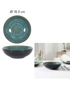 Lot de 6 assiettes à soupe Elia vertes/noires - D. 18,5 cm